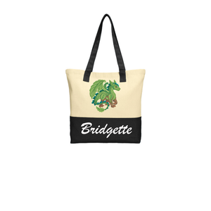 Botanical Dragon Personalized Embroidered Tote Bag