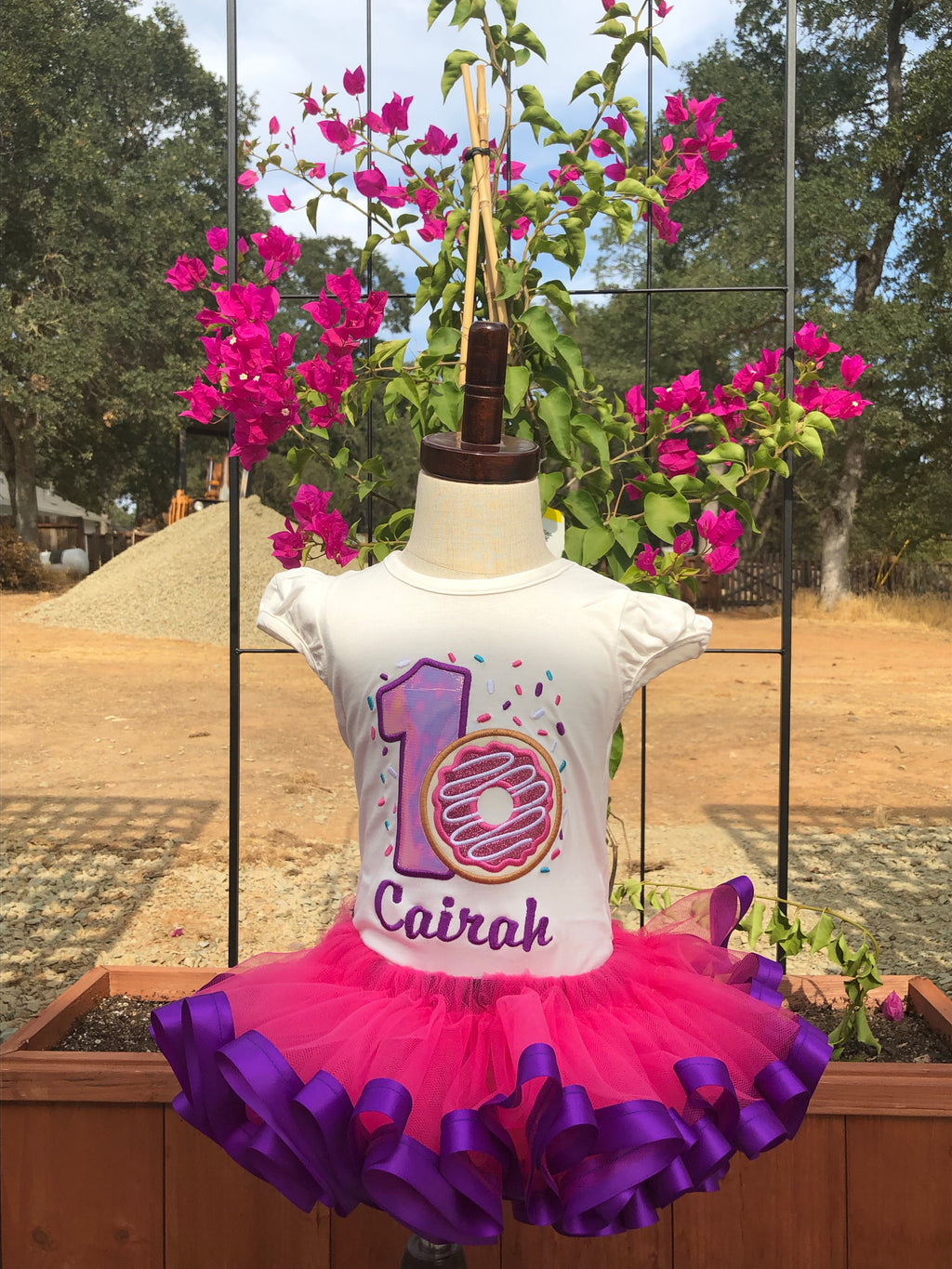 Personalized Birthday Tutu Outfit Set Donut Design